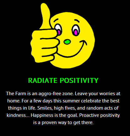 The Bonnaroovian Code: Radiate Positivity
